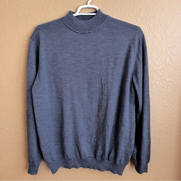 Nordstrom Merino Wool Blue Turtleneck Sweater - Picture 2 of 8
